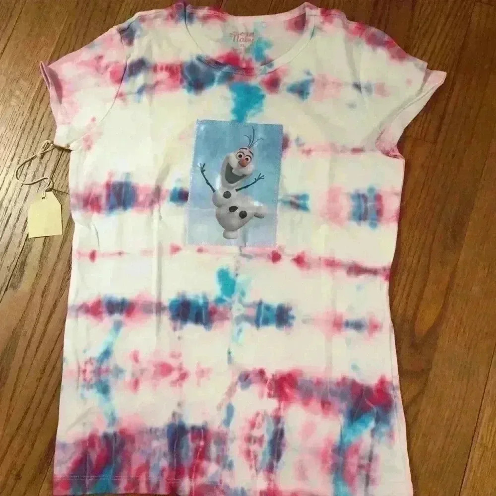 NWOT Frozen tie dye T-shirt long sleeve girl XL